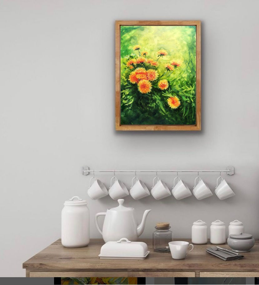 Thumbnail: Dandelions. Original oil painting