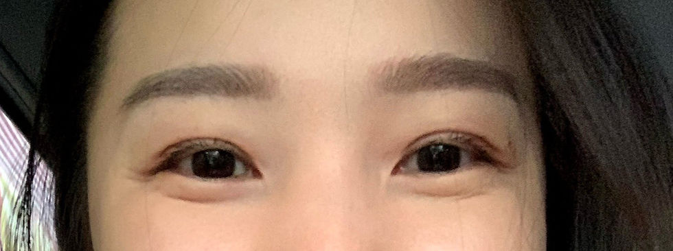 霧眉完補色後一個多禮拜，顏色不均