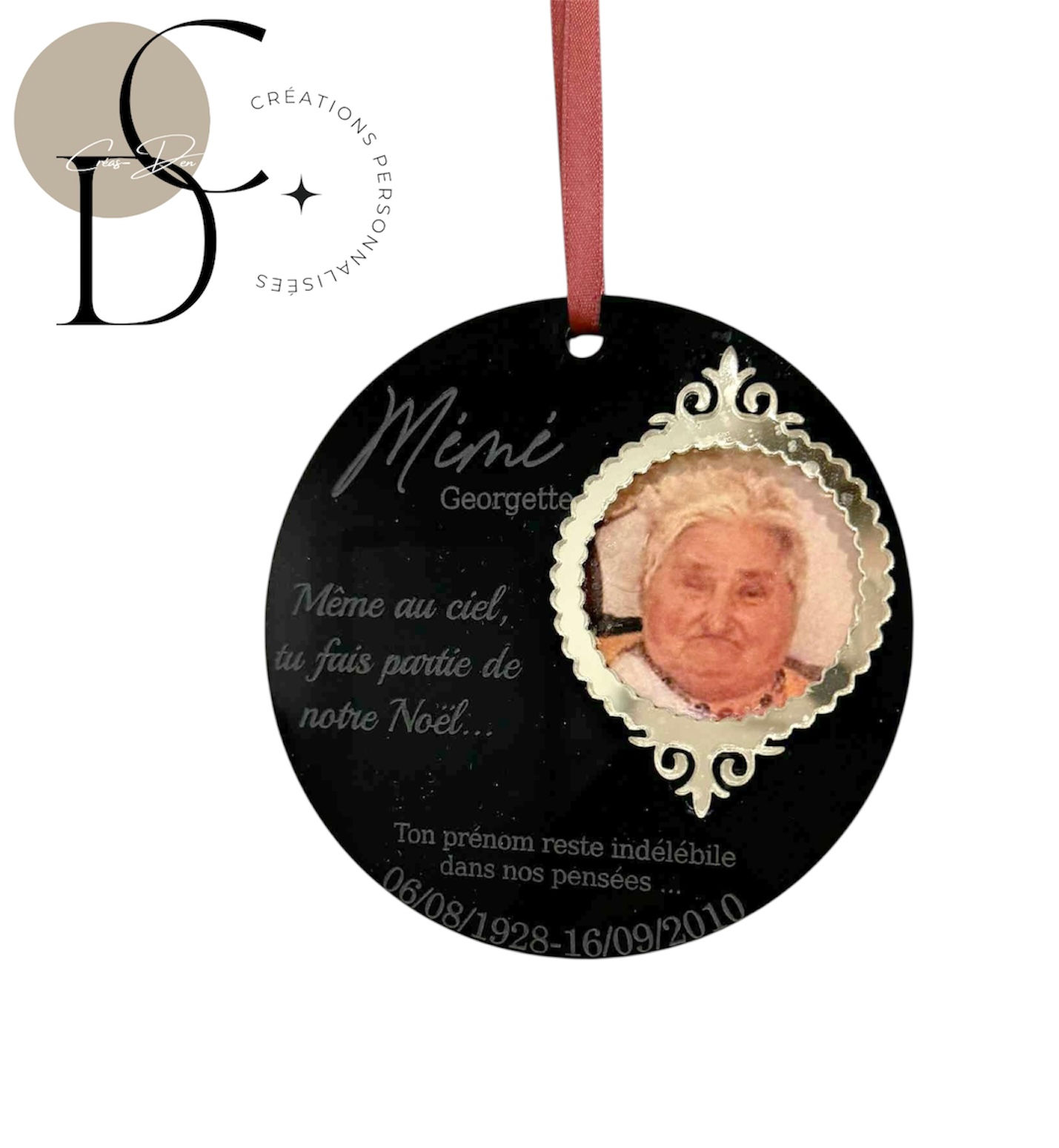 Ornement DÉFUNT personnalisé 