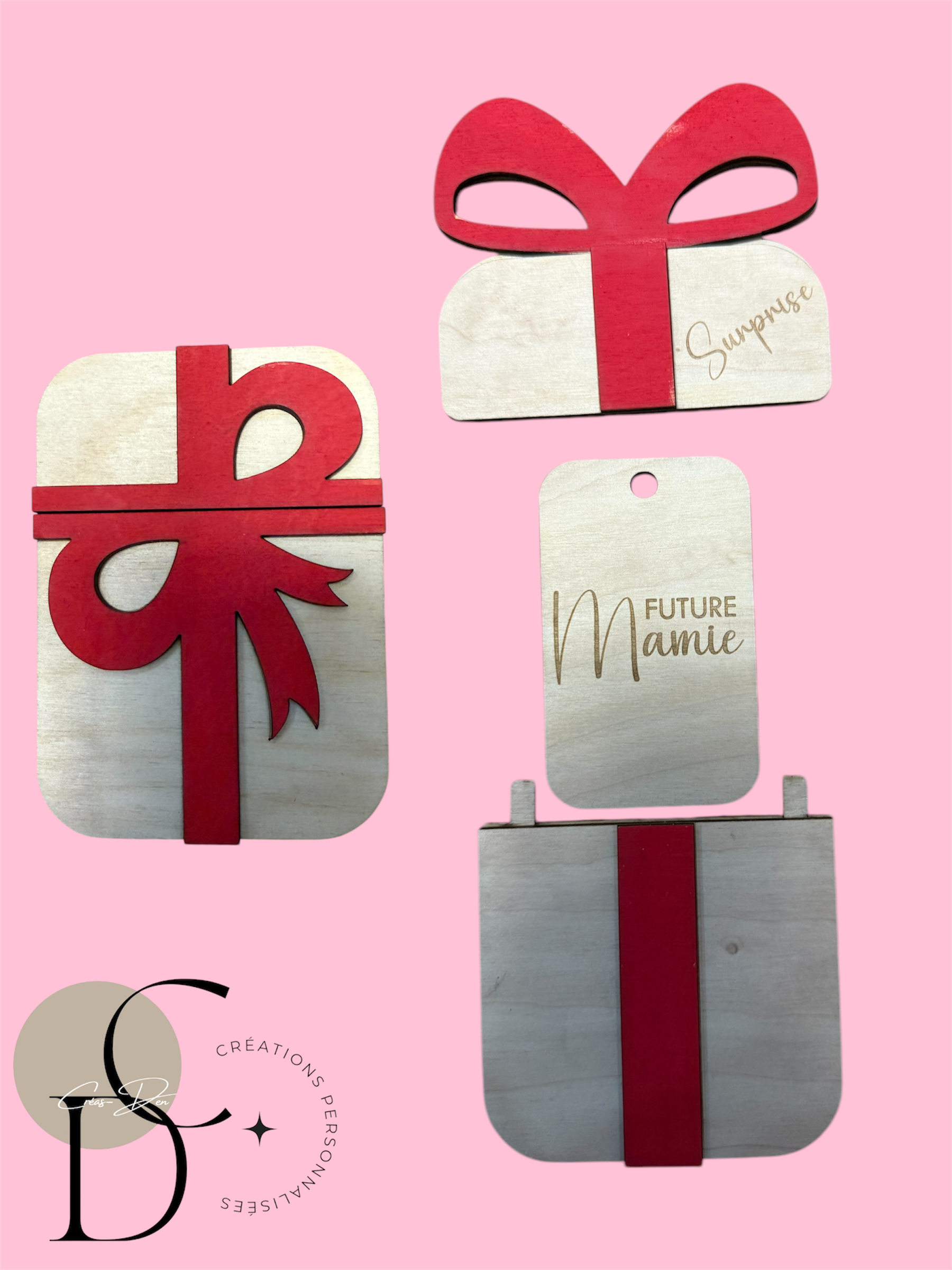 V2 Boîte cadeau magique avec message porte clé