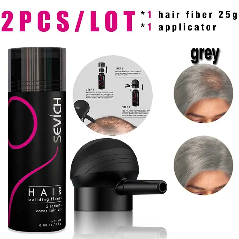 Thumbnail: SEVICH Hair Building Fiber Set Cover Sparse Hair or Bald Spots Hair Loss