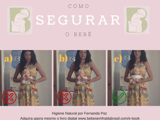 Como segurar o bebê para a prática da Higiene Natural