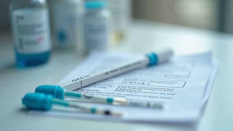 Close-up view of a DNA test kit with swabs and instructions