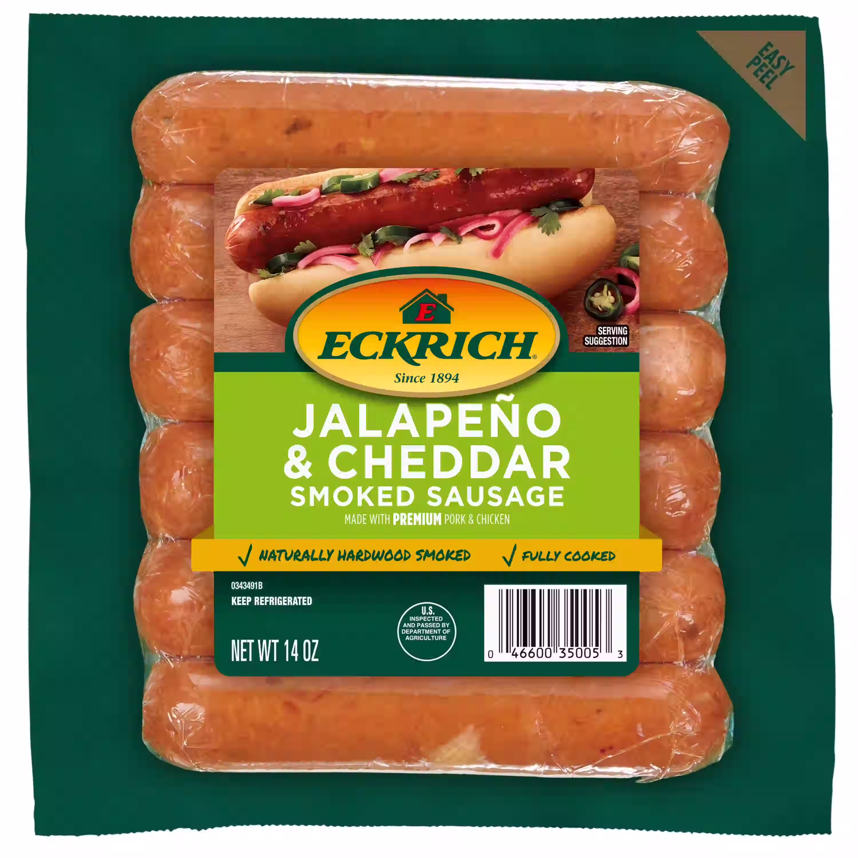 Eckrich Jalapeño Cheddar Smoked Sausage Links - 14oz