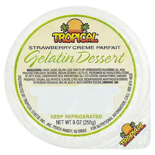 Gelatina Tropical Sabor Fresa con Crema - 9 oz