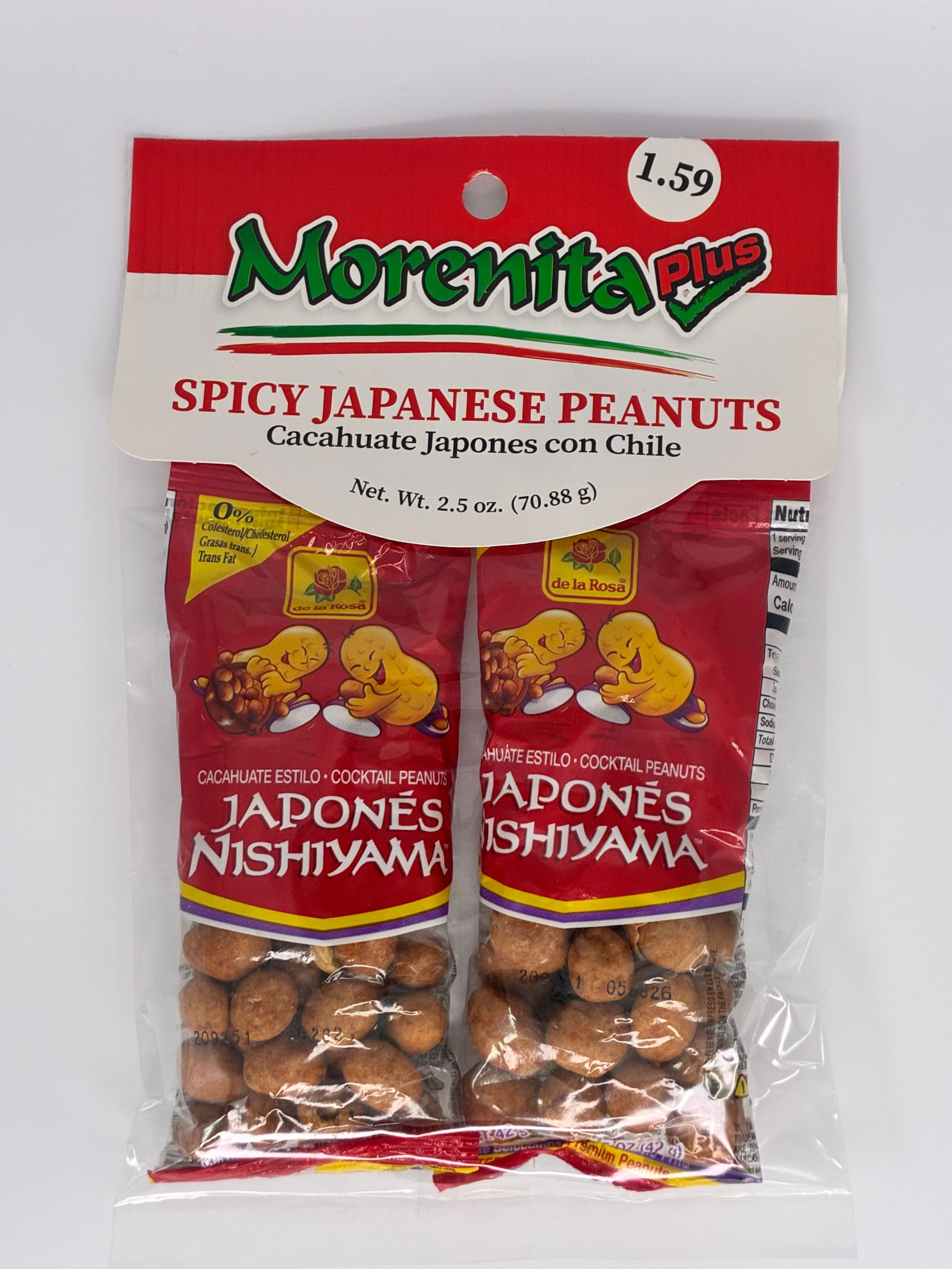 Morenita Plus Cacahuates Japoneses con Chile – 2.5 oz (70.88 g)