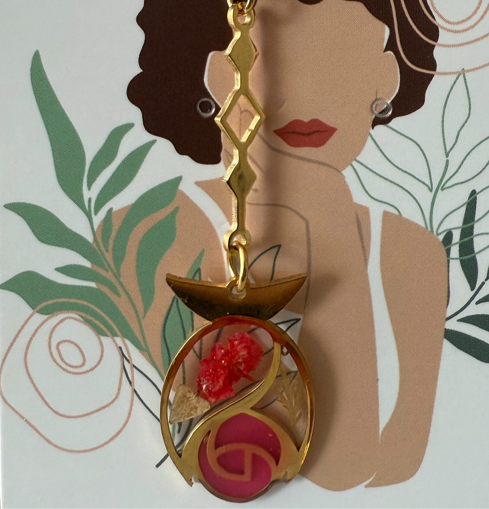 Thumbnail: Rose necklace with encapsulated flowers