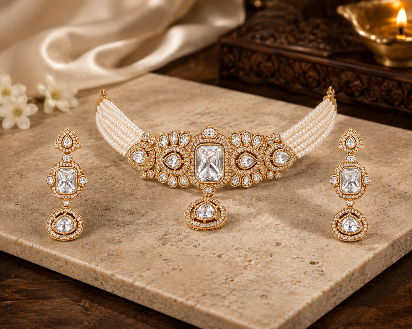 Lily kundan Choker Set