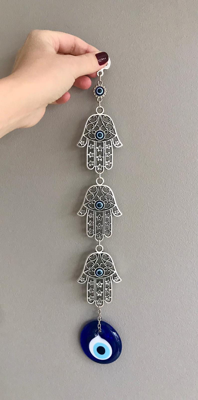 Thumbnail: Evil Eye Wall Hanging Amulet - The Hand of Fatima (3)