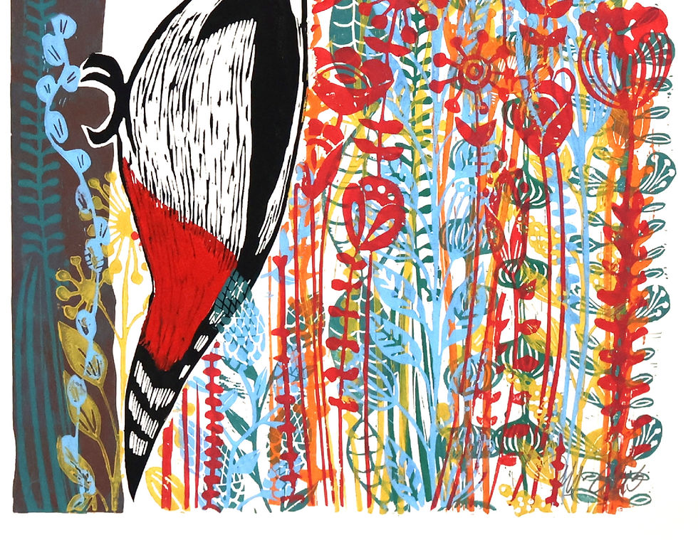 Thumbnail: Woodpecker and Flowers