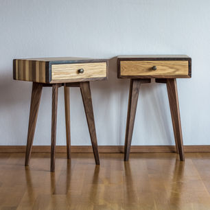 nigthstand, nattduksbord, sängbord, valnöt, ek, björk, bok, walnut, oak, birch, beech, wood, trä. KG Möbelsnickare Finsnickeri Göteborg