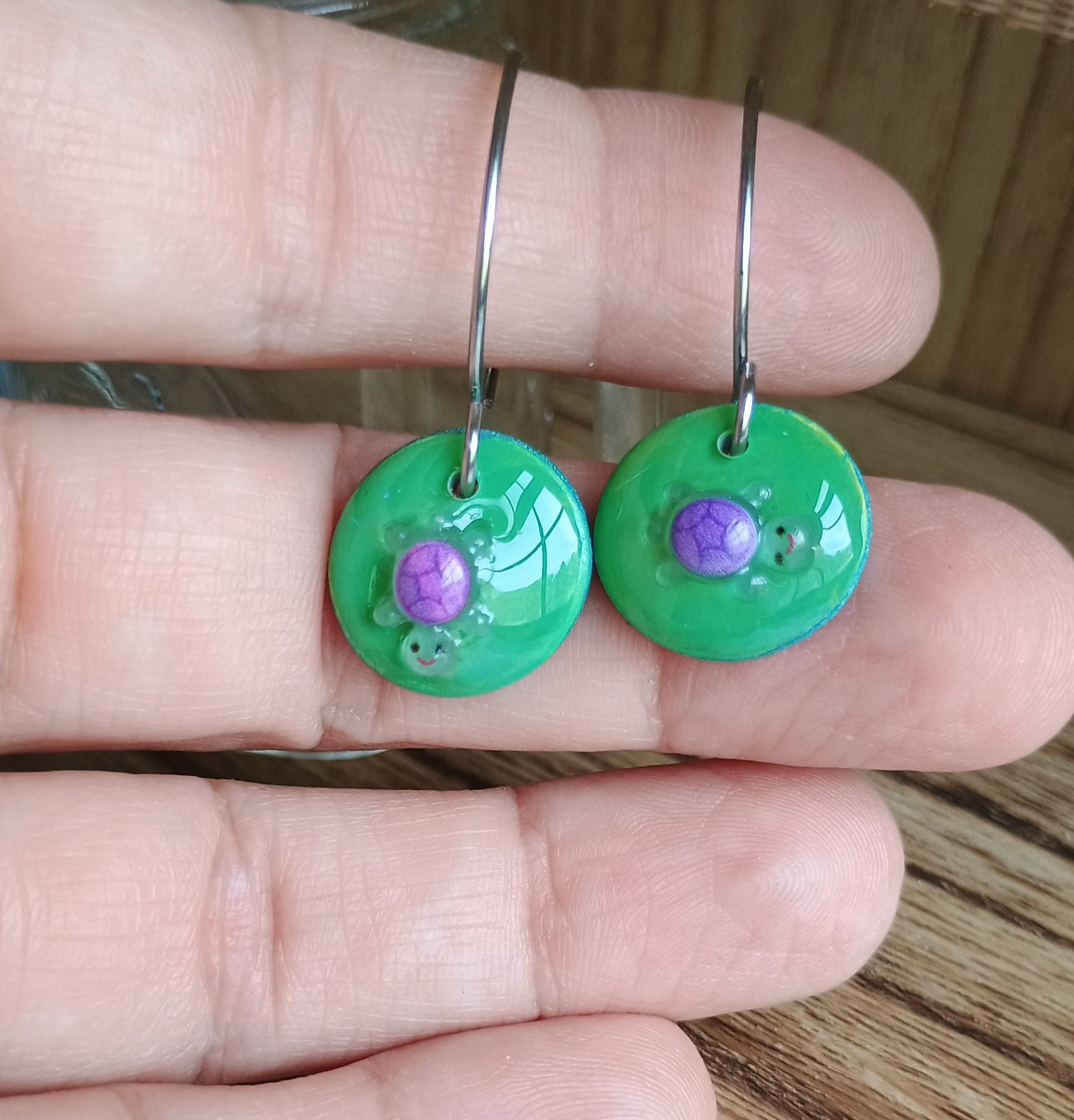 Swimming Turtle Earrings