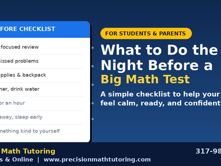 What to Do the Night Before a Big Math Test (A Simple Checklist for Students)