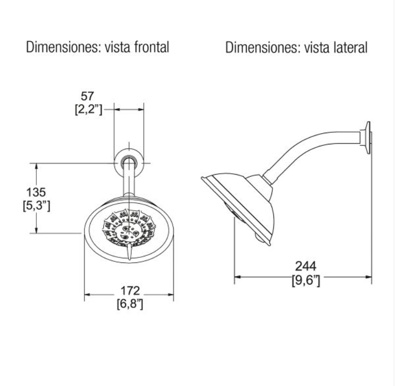 Miniatura: Regadera multichorro 7" H-3301-C/G