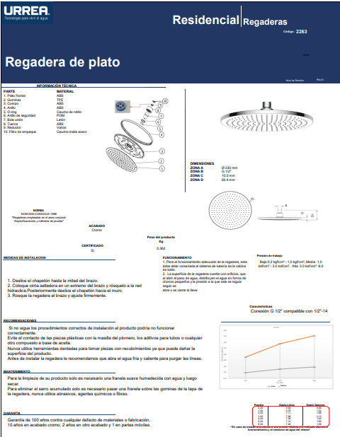 Miniatura: Regadera de plato redonda 2263