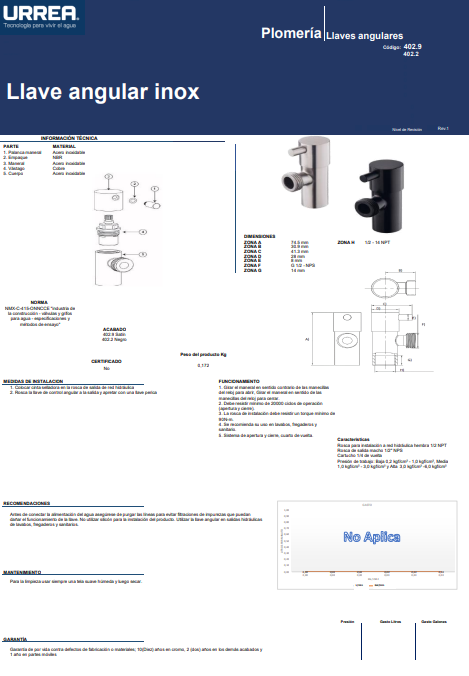 Miniatura: Llave angular acabado negro mate  402.2