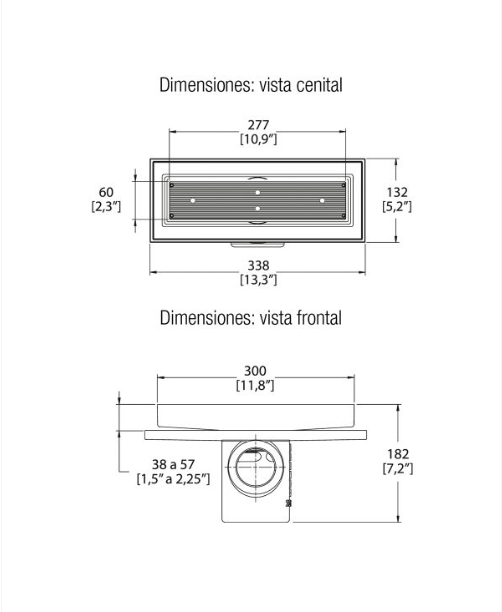 Miniatura: Coladera para inserto cerámico rectangular de una boca 24-RHLI