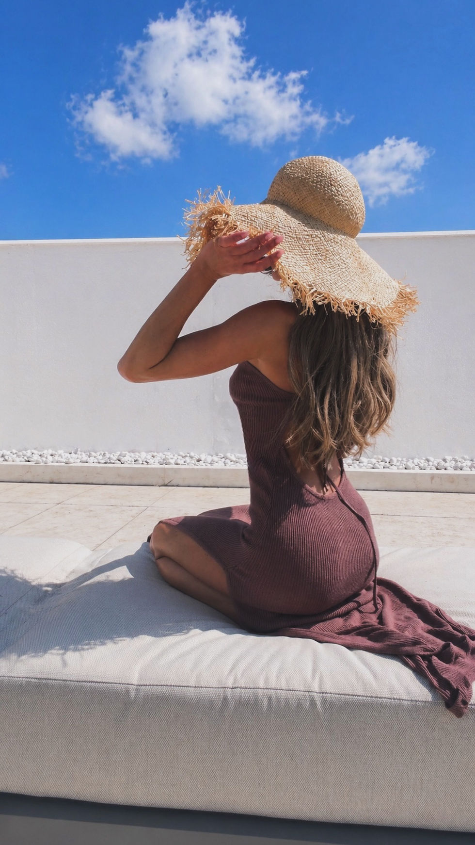 Thumbnail: Alba Cacao Knit Backless Maxi Dress