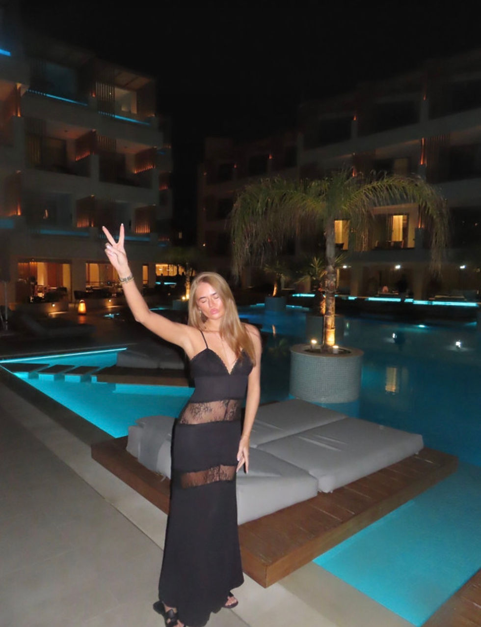 Thumbnail: Luciana Latina Black Lace Maxi Dress