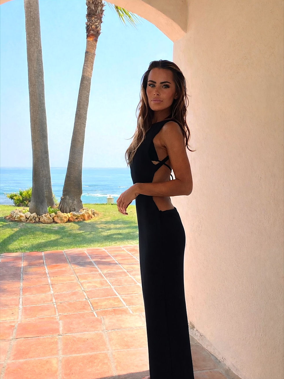 Thumbnail: SOMBRA Backless Maxi Evening Dress
