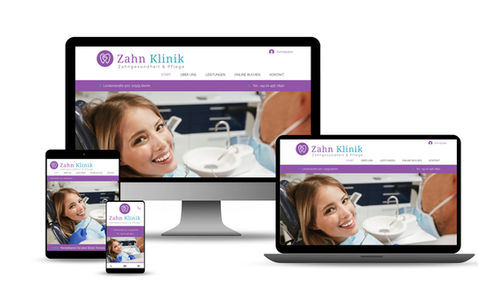 Website-Darstellung auf Computer, Tablet und Smartphone