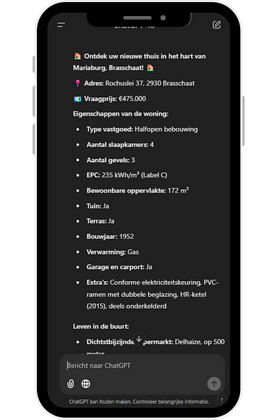 Voorbeeld van WHISE IMMO PROMPT voor social media posts