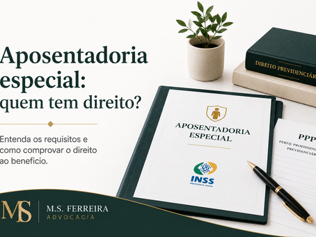 Documentos previdenciários e Perfil Profissiográfico Previdenciário (PPP) representando a aposentadoria especial.