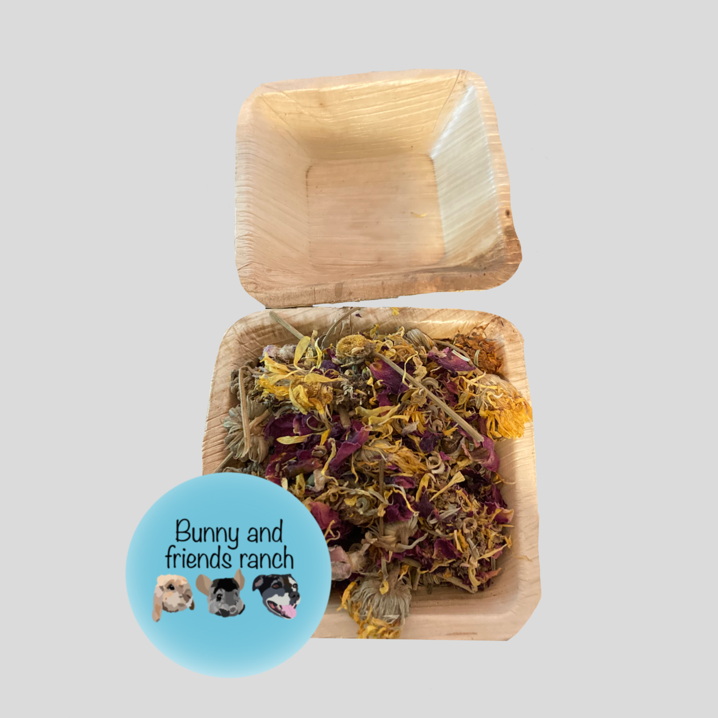 natural palm bowl with forage toy for small animals