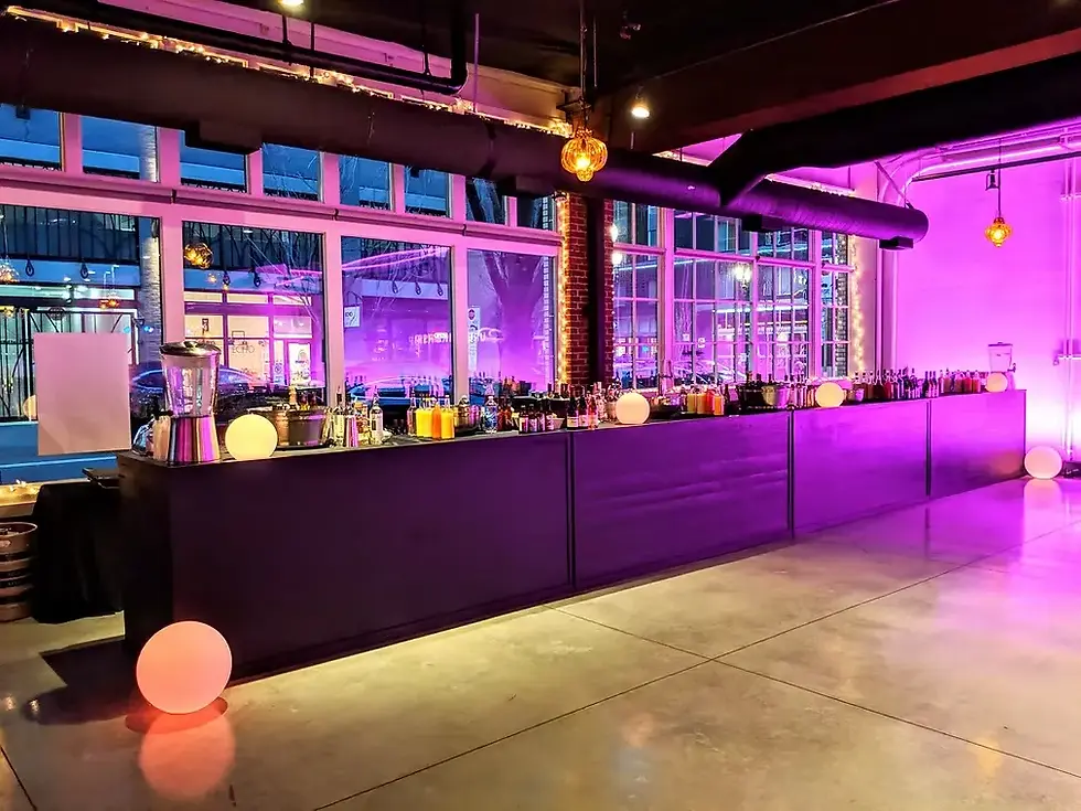 Colorful Lighting and Event Bar at Everett West