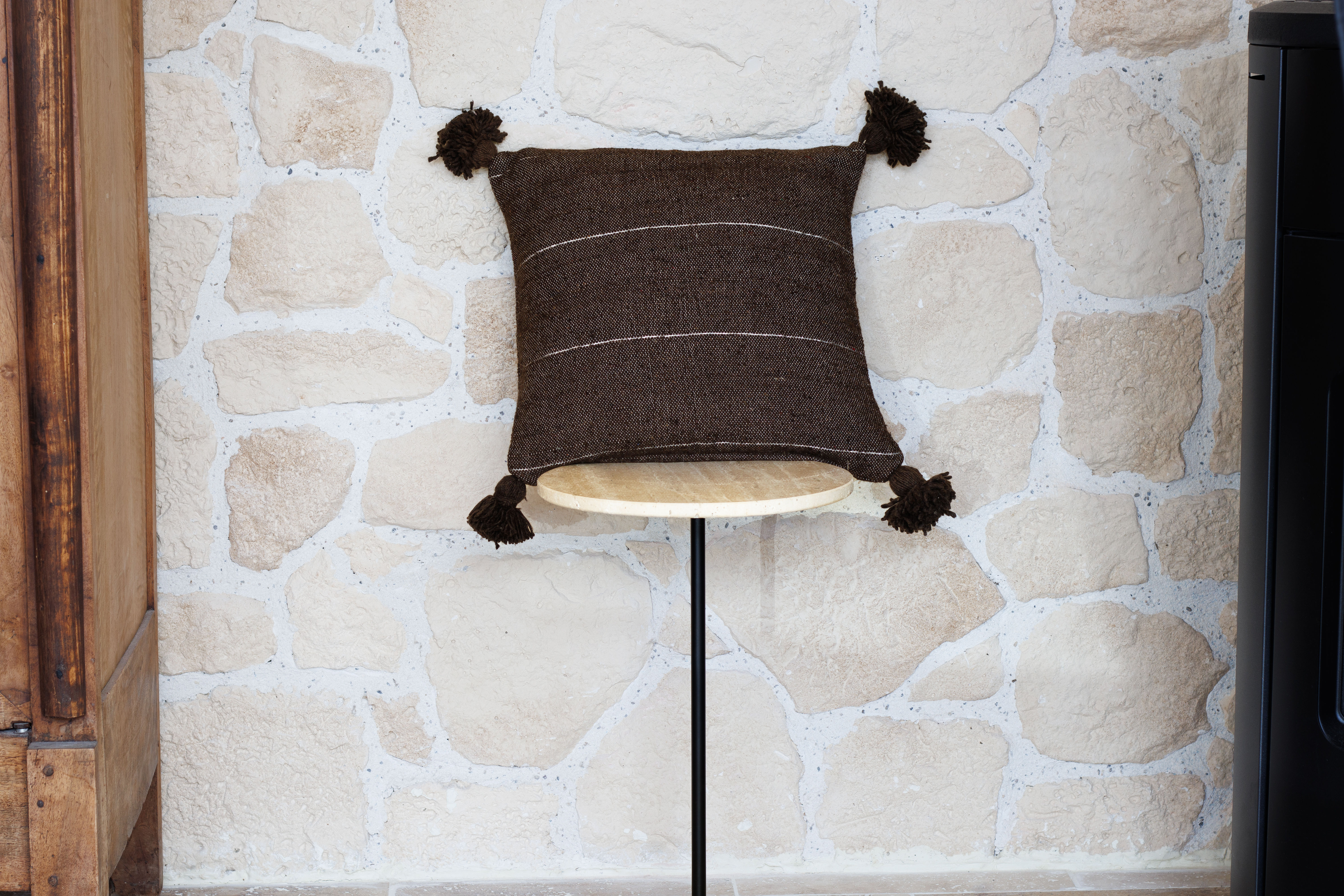 Paire de housses de coussins avec pompons