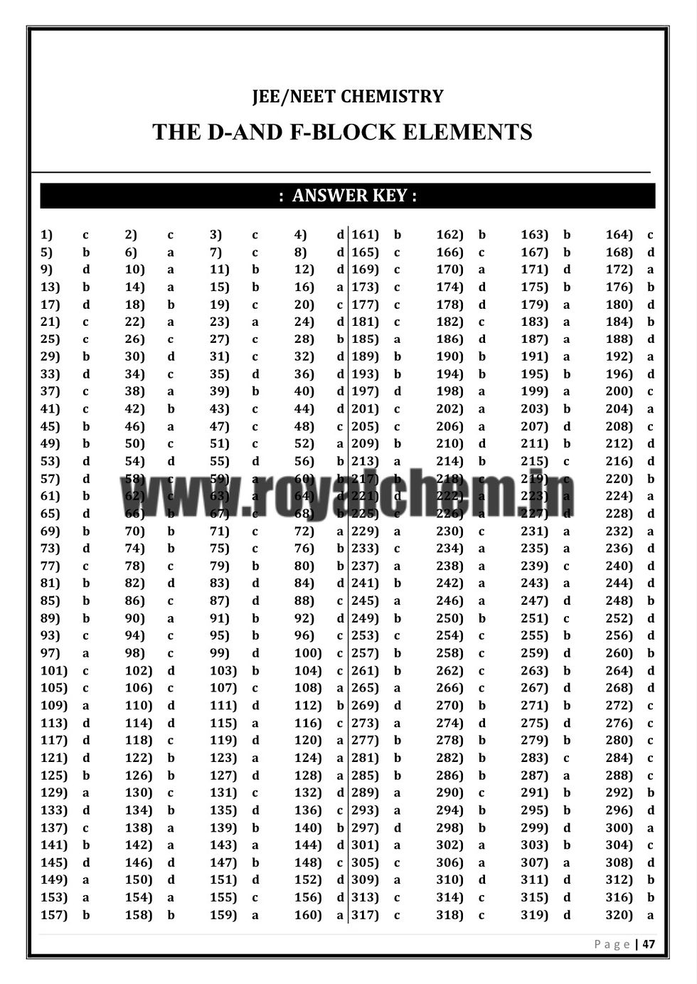 Thumbnail: d and f-Block Elements-Question Bank