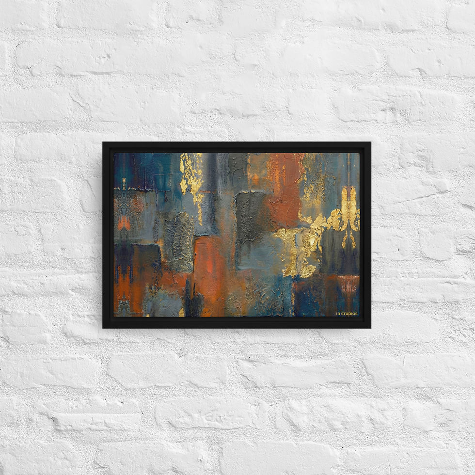 الصورة المصغرة: Emberfall - Gilded Abstract Framed Canvas (Mansion Edition)