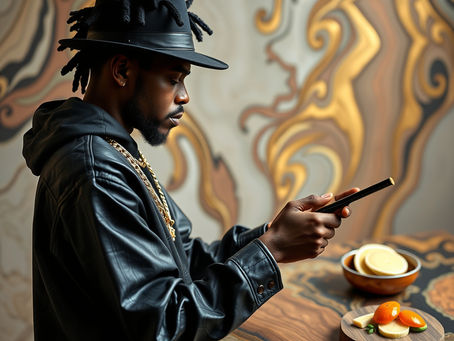 A creative man strategizing and creating.