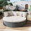 Thumbnail: Patio All-Weather 5-Piece Round Rattan Sectional Sofa