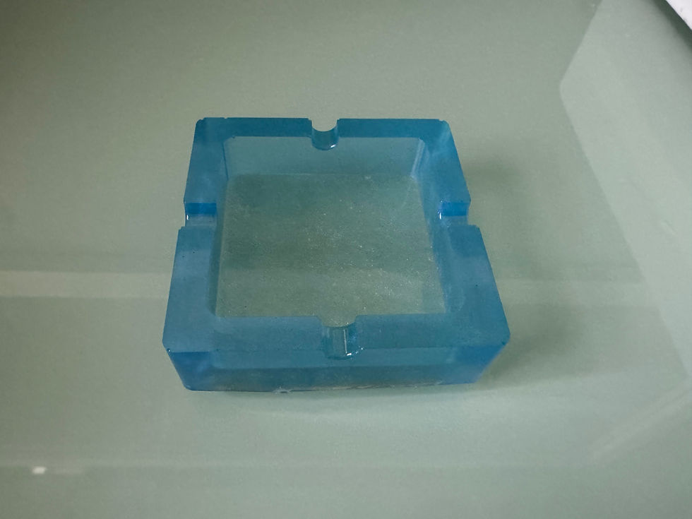 Thumbnail: Light blue square glass ashtray