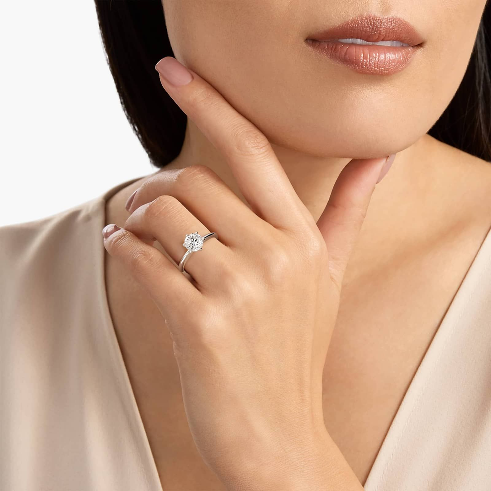 Thumbnail: 3.00 CTW AGI-Certified Lab Diamond Six-Prong Solitaire in 14K White Gold