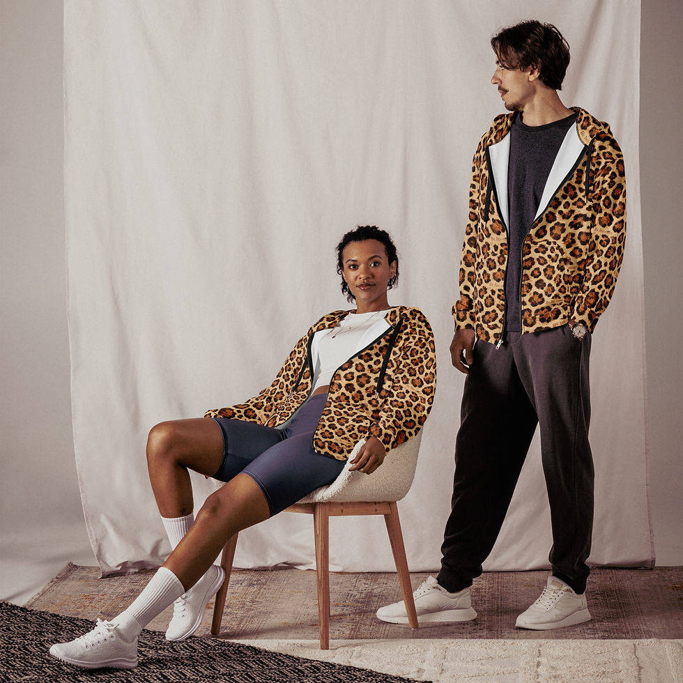 縮圖：Be Ike-Conic Wild Leopard Zip Hoodie