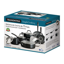 11Pc Cookware Set Metallic Blk Back