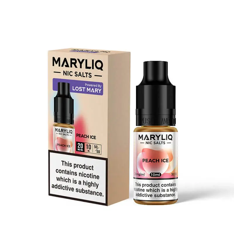 MARYLIQ | Peach Ice Salt E-Liquid, 10ml/20mg