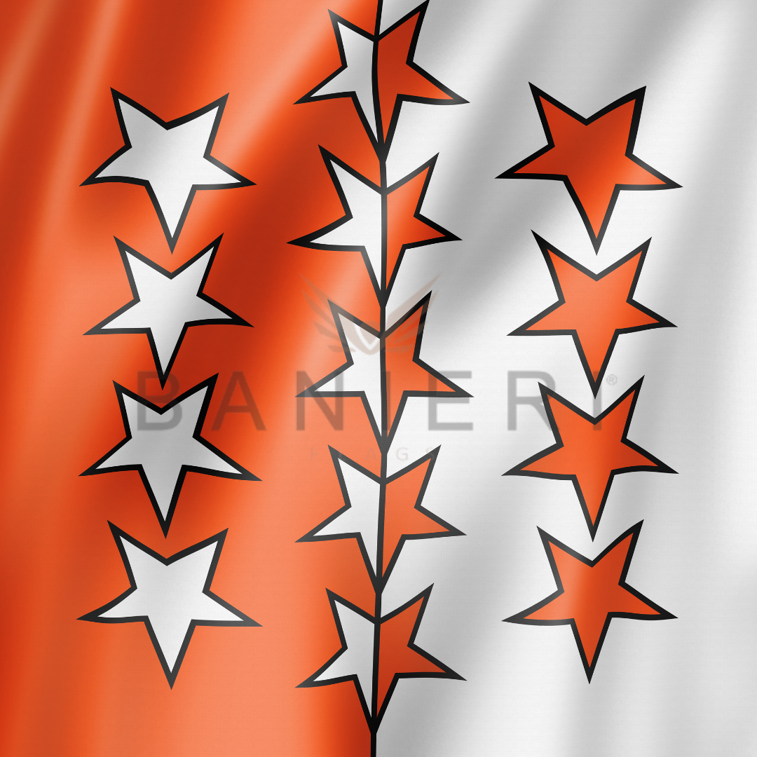 Bandiera del Cantone di Valais (Wallis) - Tradizione e Cultura- BANIERI®