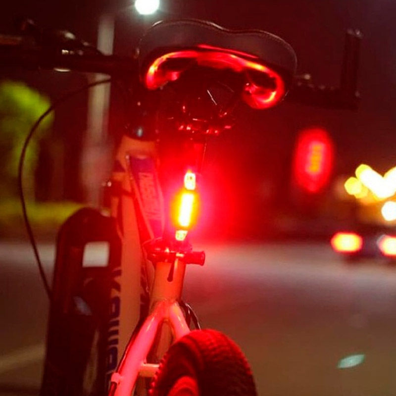Lanterna Luz Vermelha 100 Lumens Traseira Segurança Alerta Recarregável USB 4