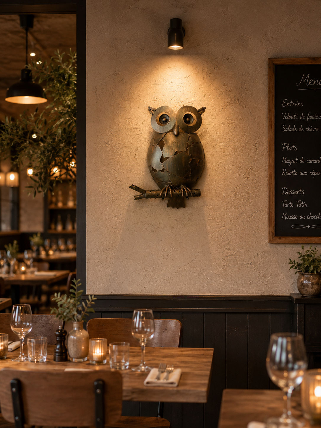 Hibou en métal