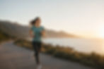 Woman running outside