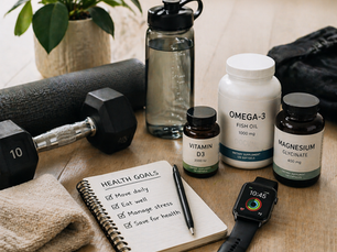 Fitness and Health Items on Table