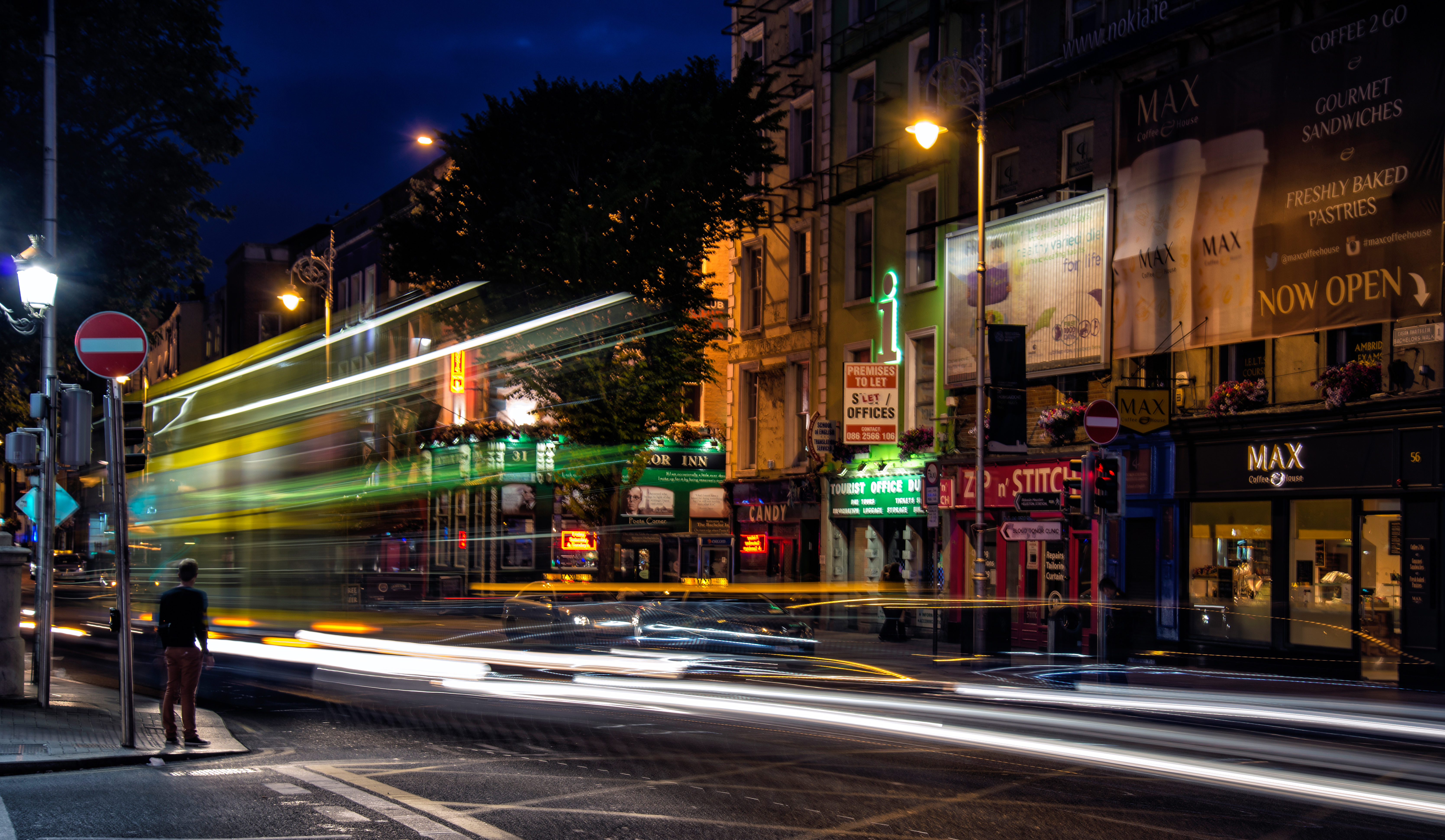 A Double-Decker Speeding Along