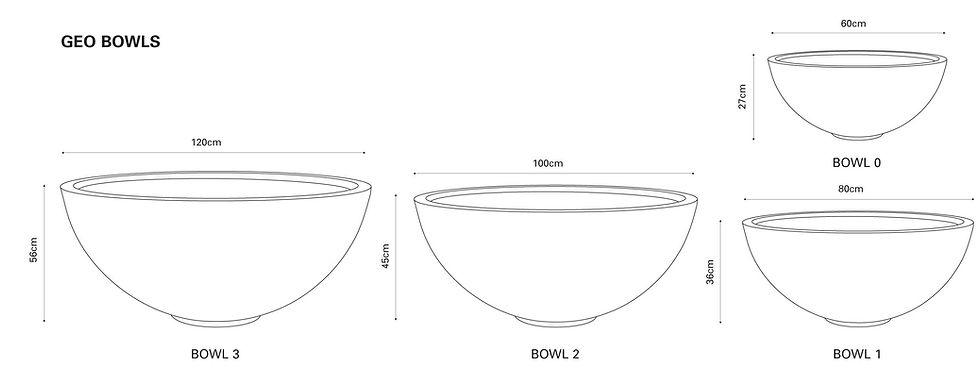 Miniature : Geo Bowl Fiberglass planter