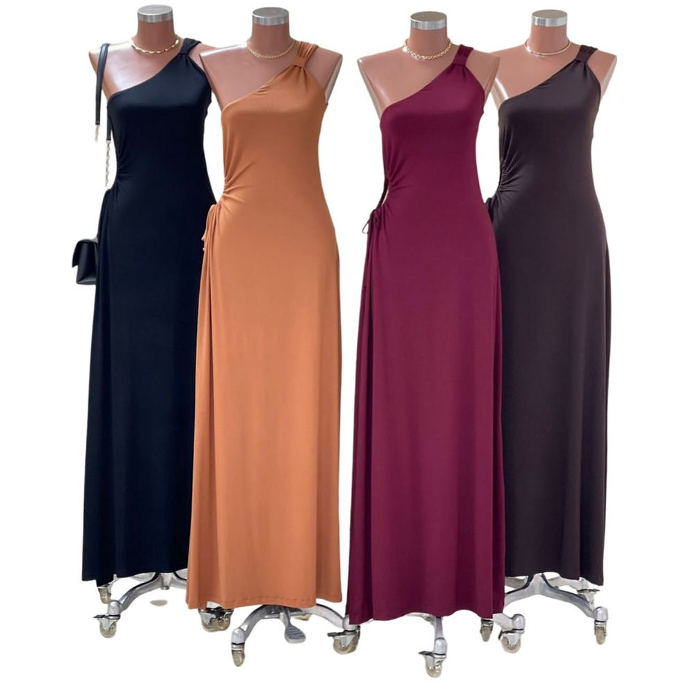 Miniatura: Vestido Longo Liso Fenda Ombro Só Moda Blogueira