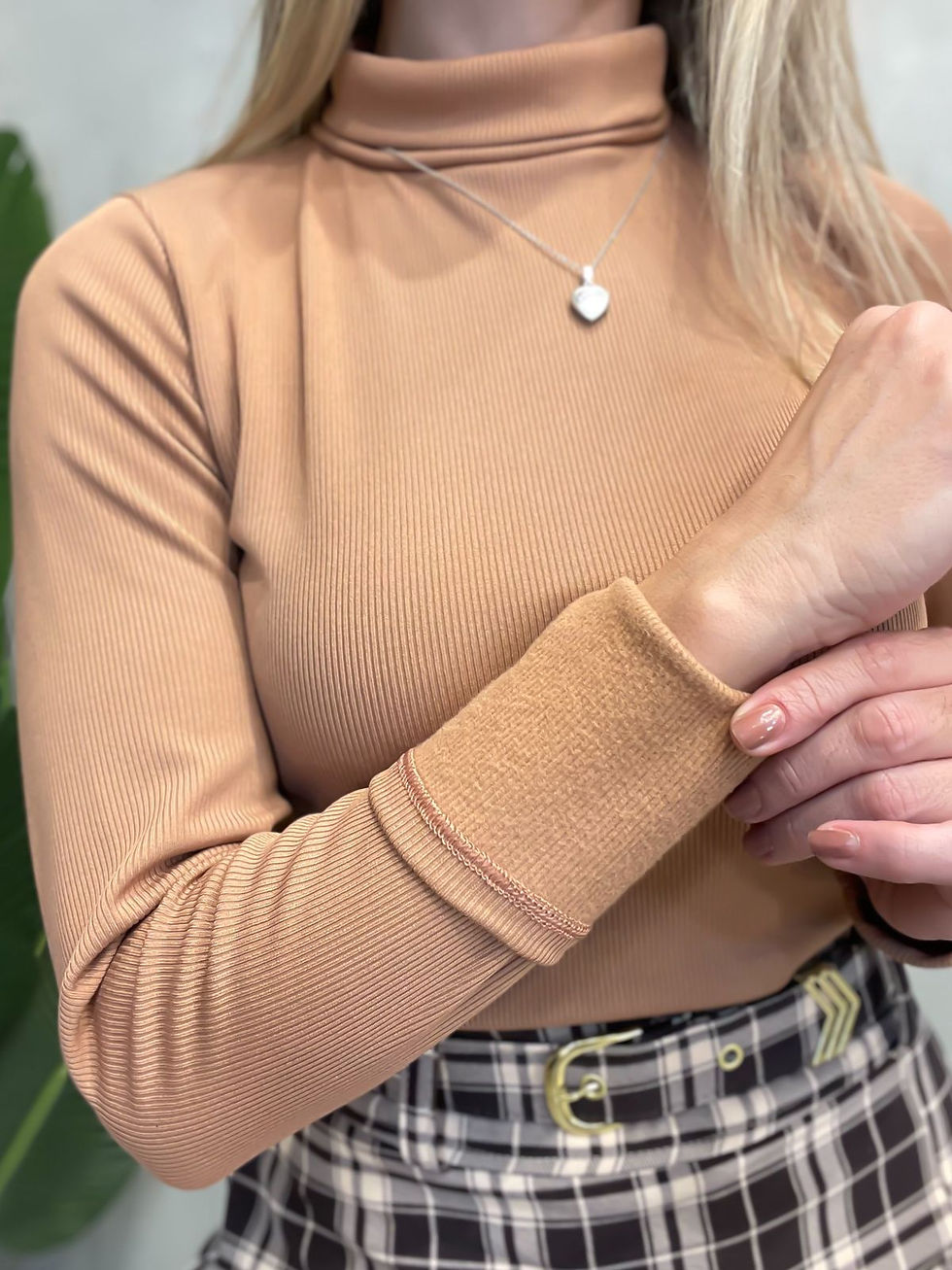 Miniatura: Blusa em Ribana Manga Longa Térmica com Gola Alta Brenda Ref. 1529