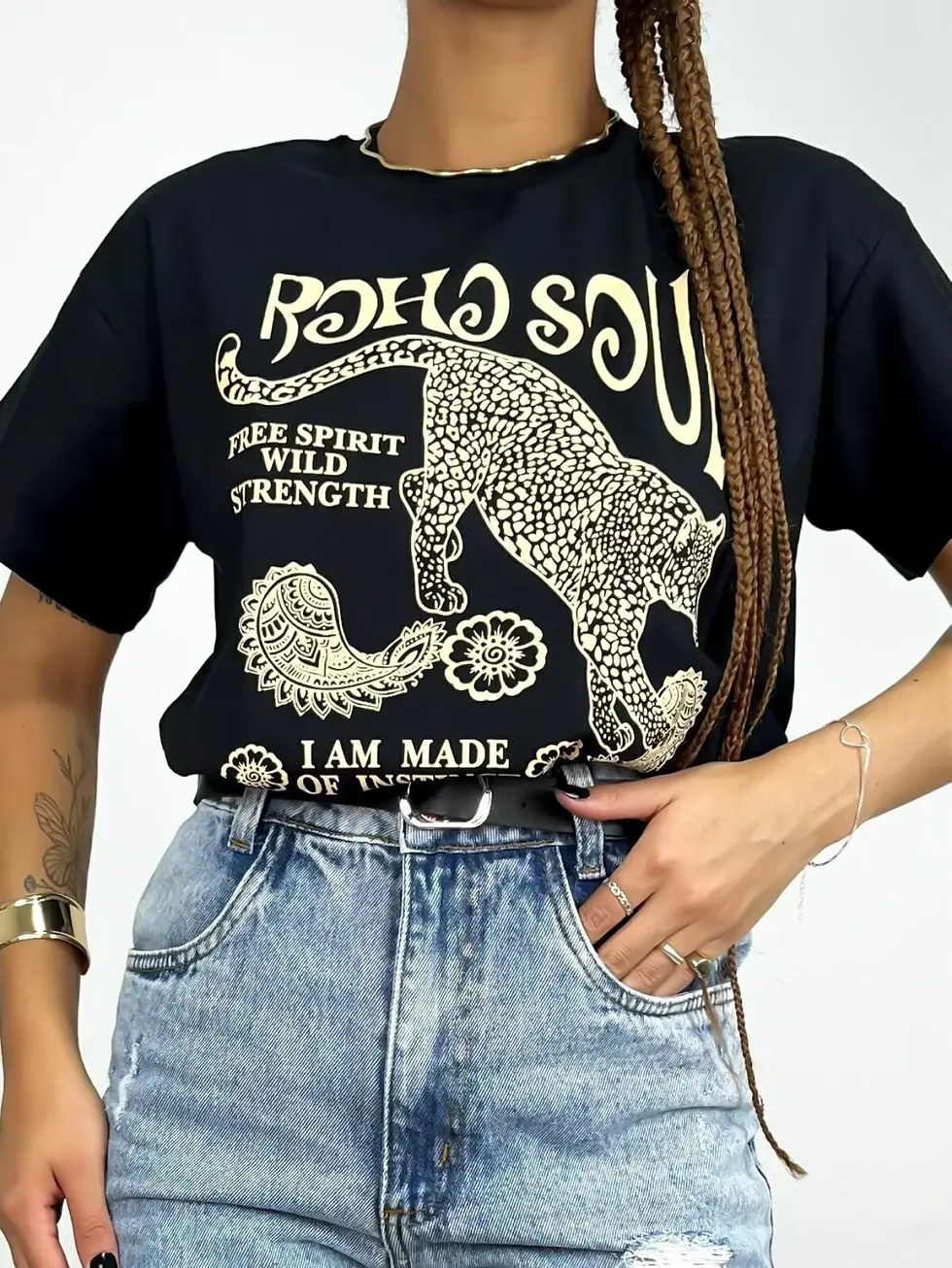Miniatura: T-Shirt Feminina Estampada Boho Soul Onça Ref. 808