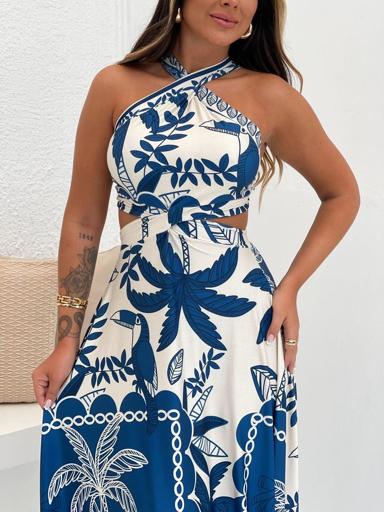Miniatura: Vestido Longo Gabriela Palmeiras do Pacífico